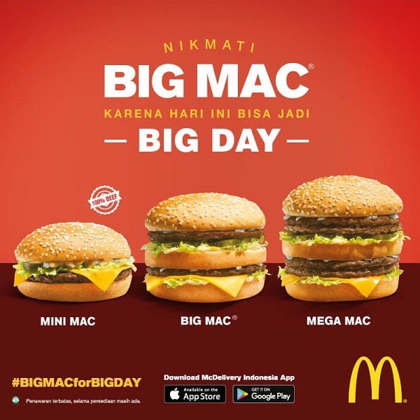 McDonald's Promo BIG Mac for Big Day Harga Mulai Rp. 30.000, Katalog