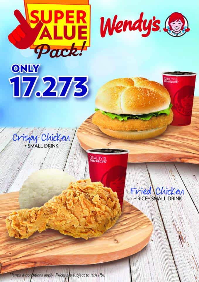 WENDY'S PROMO SUPER VALUE PACK ONLY Rp. 17.273,-