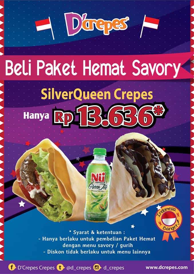 D'crepes Promo Paket Hemat Savory Silvequeen Crepes Hanya Rp. 13.636,-