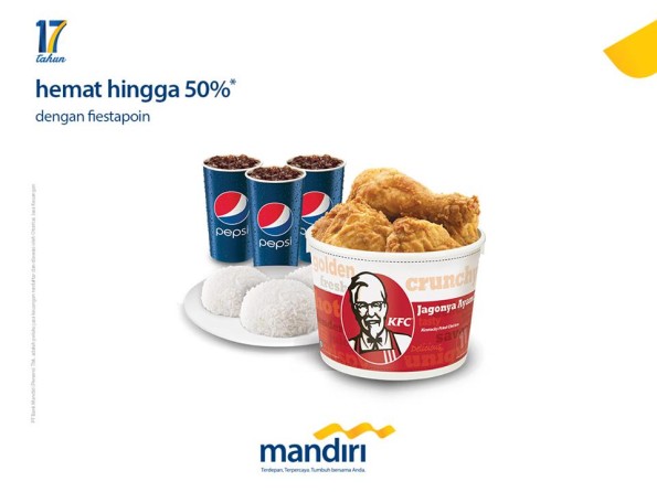KFC Promo Hemat Hingga 50% dengan Fiestapoin Mandiri