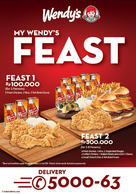 Wendys Promo My Wendy's Feast Mulai Dari Rp.100.000,-
