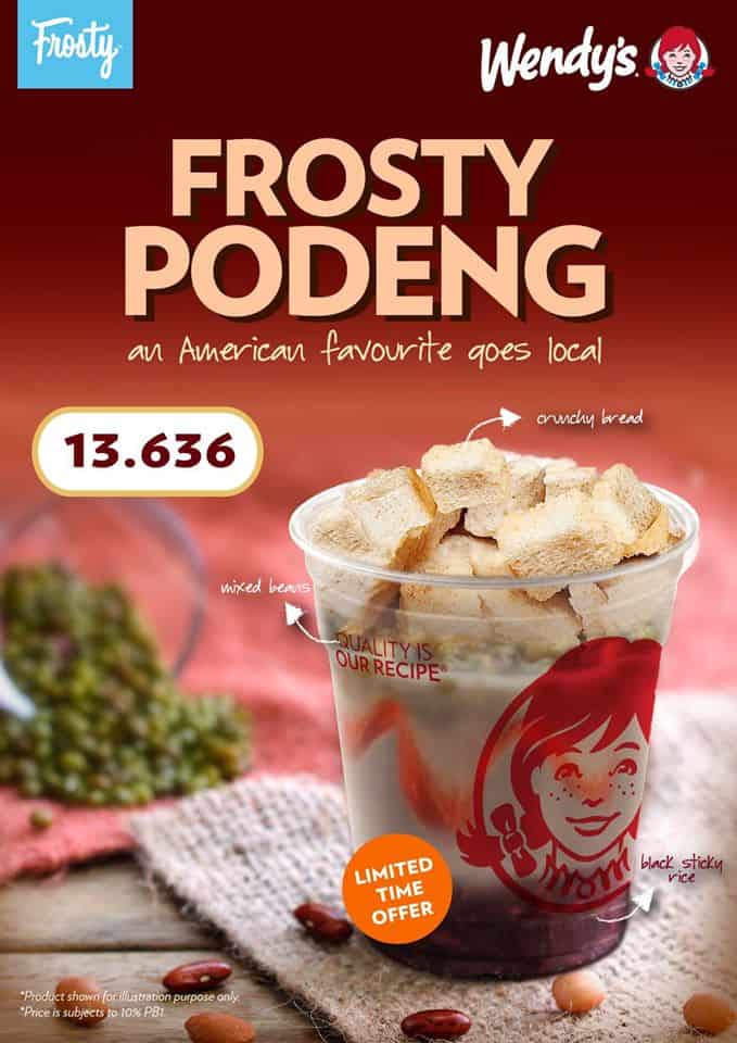 Wendy’s Promo Dessert Hemat Frosty Podeng Hanya Rp. 13.636,-