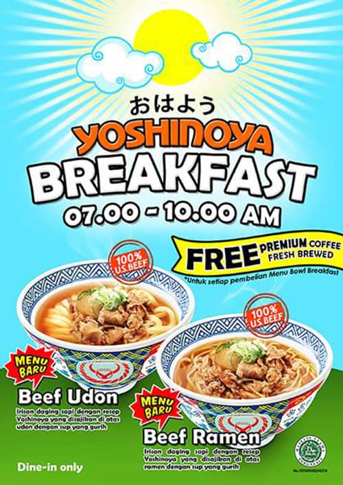 Yoshinoya Promo Breakfast Free Premium Coffee