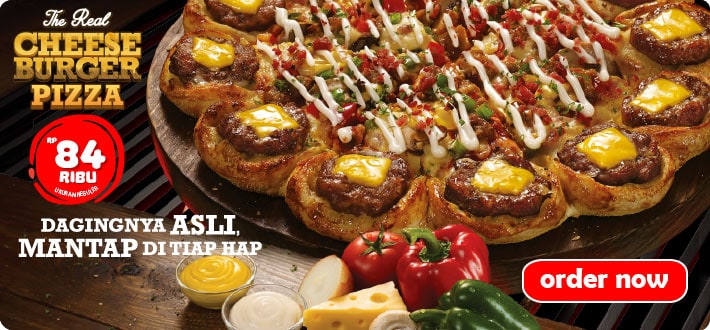 PHD Promo Menu Baru The Real Cheese Burger Pizza Hanya Rp. 84.000,-