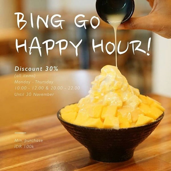Bing Go Promo Happy Hour Diskon 30% All Items