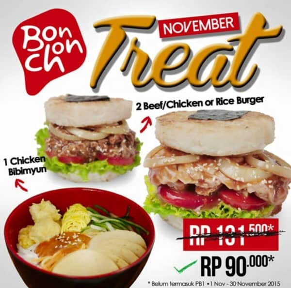 BonChon Promo November Treat: Chicken Bibimyun dan Rice Burger Hanya Rp. 90.000,-