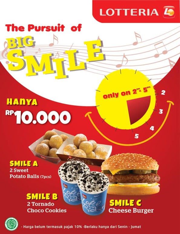 Lotteria Promo Menu Hemat Big Smile Harga Mulai Dari Rp. 10.000,-