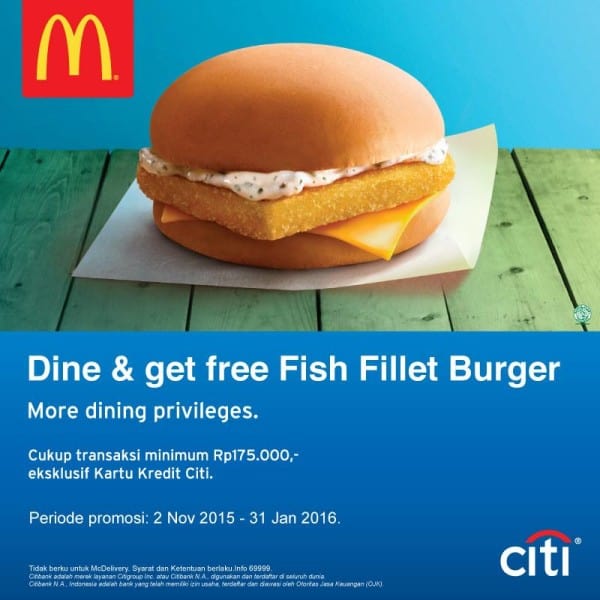 McDonald’s Promo Dine Free Fish Fillet Burger