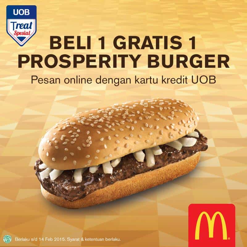 McDonald’s Promo Prosperity Burger Beli 1 Gratis 1