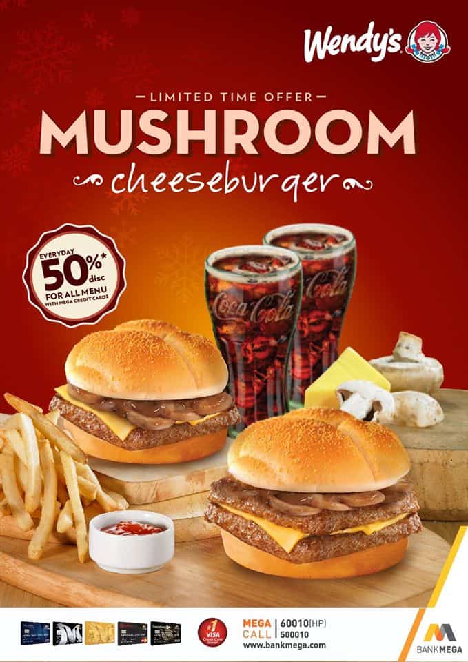 Wendy's Promo Limited Time Offer Mushroom Cheeseburger