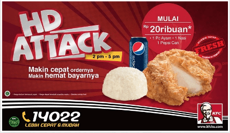KFC Promo Delivery Menu HD Attack Hanya Rp. 20.000,-