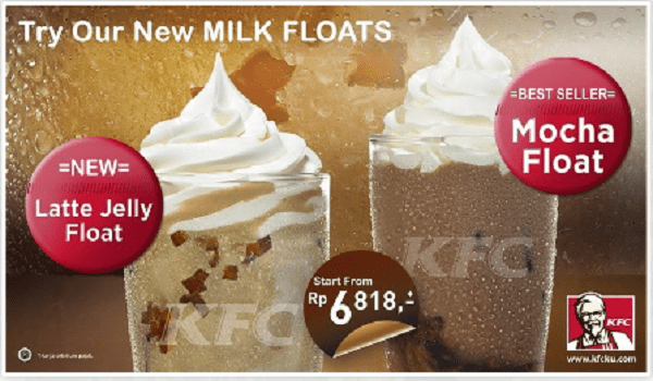 KFC Promo New Milk Float Harga Mulai Rp. 6.818,-
