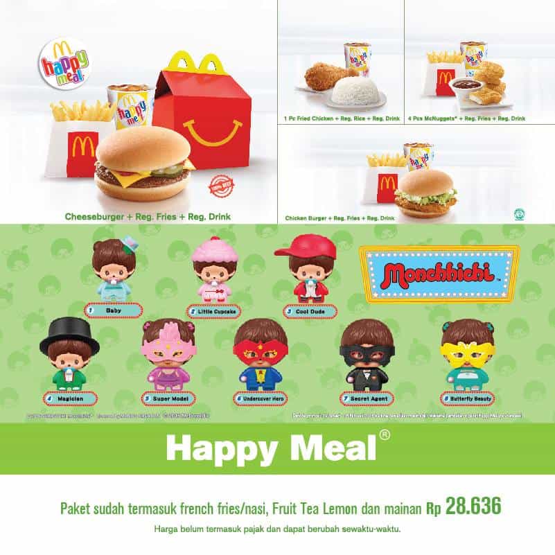 McDonald's Happy Meal Promo Menu Hemat Hanya Rp. 28.636,- & Gratis Mainan Monchhichi
