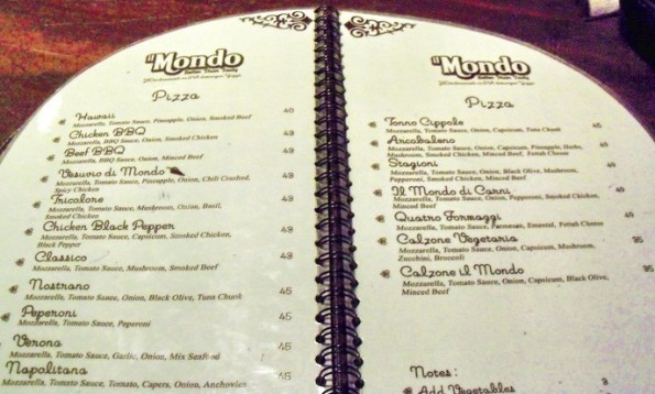 Menu Il Mondo