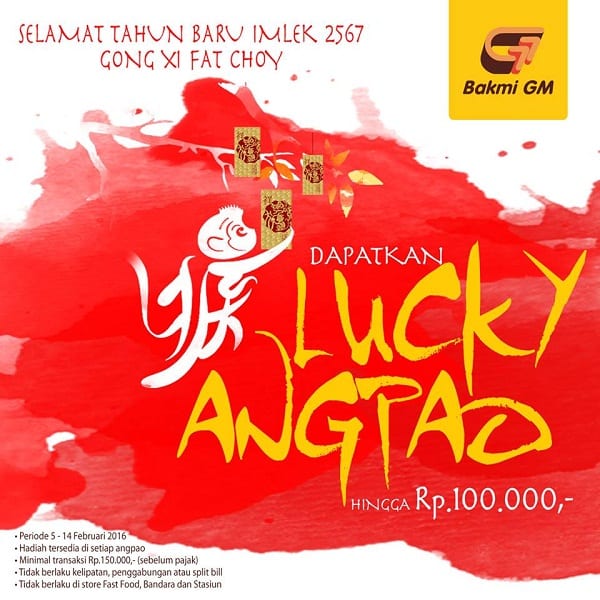 Bakmi GM Promo Imlek Dapatkan Lucky Angpao Hingga Rp. 100.000,-