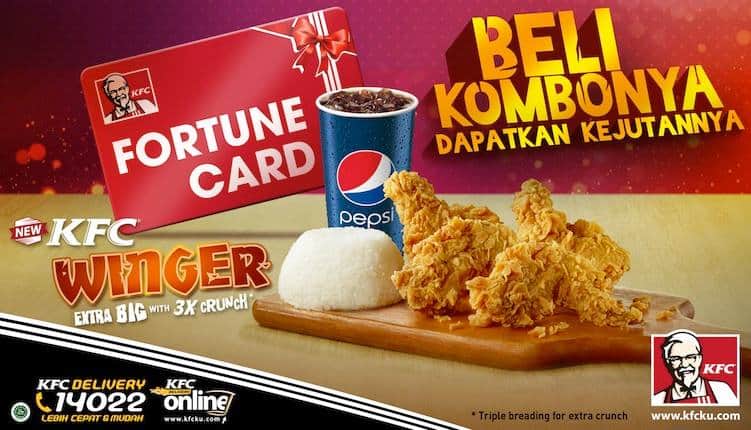 KFC Promo Kejutan, Beli KFC Winger Bonus Fortune Card