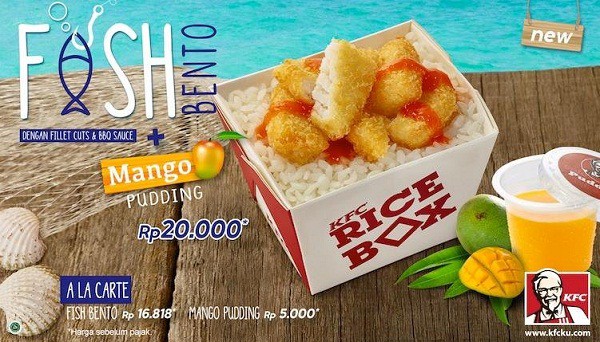 KFC Promo Menu Baru Fish Bento + Mango Pudding Hanya Rp. 20.000,-