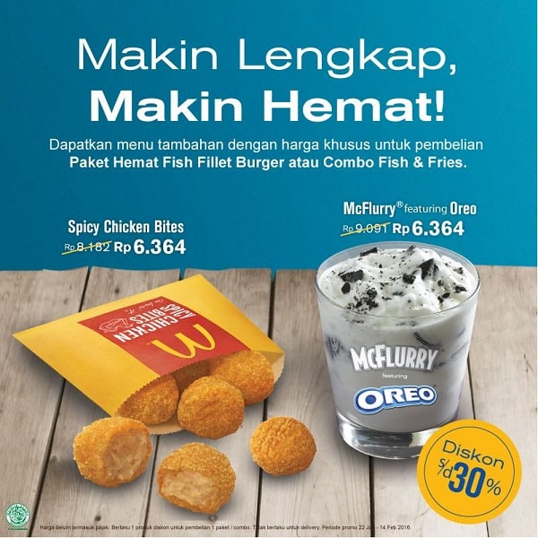 McDonald's Promo Spicy Chicken Bites & McFlurry Oreo Diskon Hingga 30
