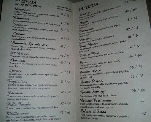 menu nanamia