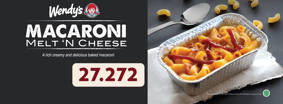 katalogkuliner Wendy's Promo Menu Baru Macaroni Melt 'N Cheese Hanya Rp. 27.272,-