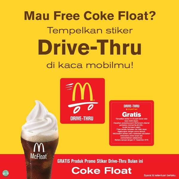 katalogkuliner McDonald's Promo Drive Thru Free Coke Float